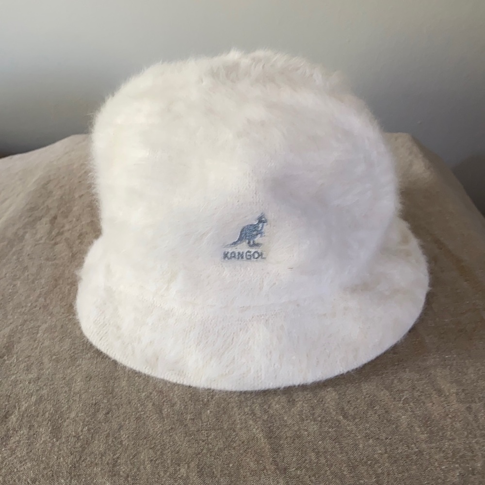 Kangol white angora bucket hat
